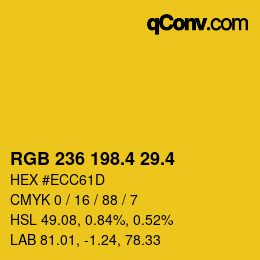 カラーコード: RGB 236 198.4 29.4 | qconv.com