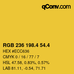 カラーコード: RGB 236 198.4 54.4 | qconv.com
