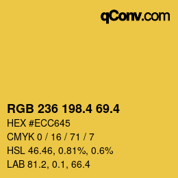カラーコード: RGB 236 198.4 69.4 | qconv.com
