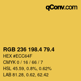 カラーコード: RGB 236 198.4 79.4 | qconv.com