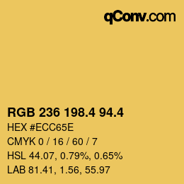 カラーコード: RGB 236 198.4 94.4 | qconv.com