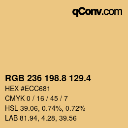 カラーコード: RGB 236 198.8 129.4 | qconv.com