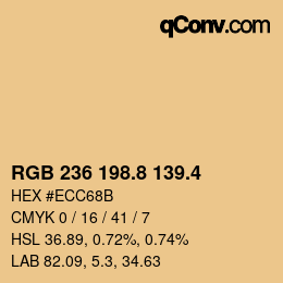 カラーコード: RGB 236 198.8 139.4 | qconv.com