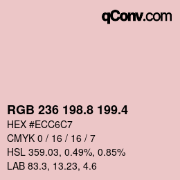 カラーコード: RGB 236 198.8 199.4 | qconv.com