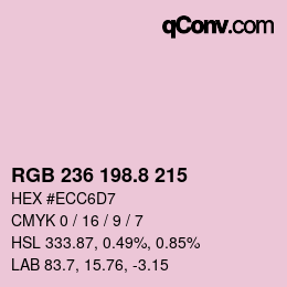 カラーコード: RGB 236 198.8 215 | qconv.com