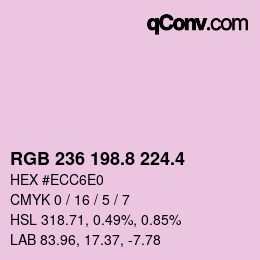 カラーコード: RGB 236 198.8 224.4 | qconv.com