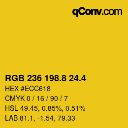 カラーコード: RGB 236 198.8 24.4 | qconv.com