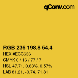 カラーコード: RGB 236 198.8 54.4 | qconv.com