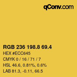 カラーコード: RGB 236 198.8 69.4 | qconv.com