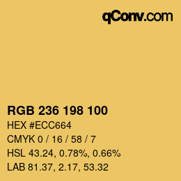 Color code: RGB 236 198 100 | qconv.com