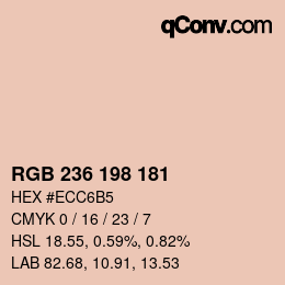 Color code: RGB 236 198 181 | qconv.com