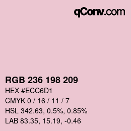 カラーコード: RGB 236 198 209 | qconv.com