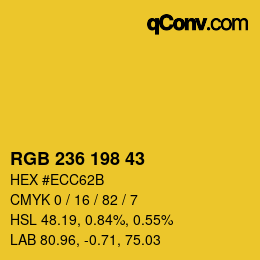 Color code: RGB 236 198 43 | qconv.com
