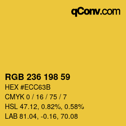 カラーコード: RGB 236 198 59 | qconv.com