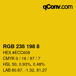 カラーコード: RGB 236 198 8 | qconv.com