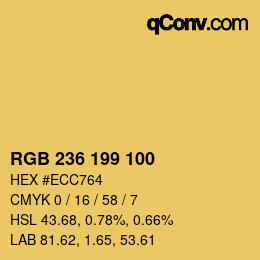 Color code: RGB 236 199 100 | qconv.com