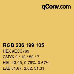 カラーコード: RGB 236 199 105 | qconv.com
