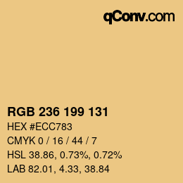 Color code: RGB 236 199 131 | qconv.com