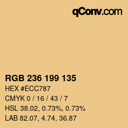 カラーコード: RGB 236 199 135 | qconv.com