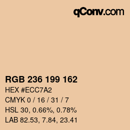 Color code: RGB 236 199 162 | qconv.com