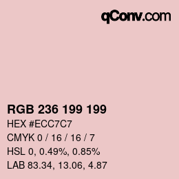 Color code: RGB 236 199 199 | qconv.com