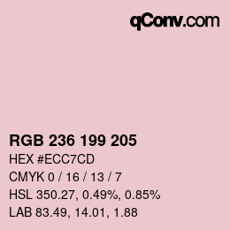 Color code: RGB 236 199 205 | qconv.com