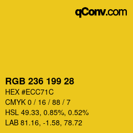 Color code: RGB 236 199 28 | qconv.com