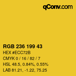 Color code: RGB 236 199 43 | qconv.com