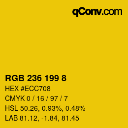 カラーコード: RGB 236 199 8 | qconv.com