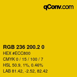 カラーコード: RGB 236 200.2 0 | qconv.com