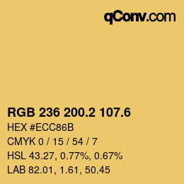 カラーコード: RGB 236 200.2 107.6 | qconv.com