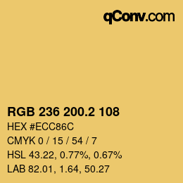 カラーコード: RGB 236 200.2 108 | qconv.com