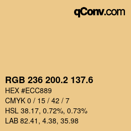 カラーコード: RGB 236 200.2 137.6 | qconv.com