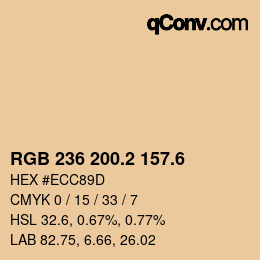 カラーコード: RGB 236 200.2 157.6 | qconv.com