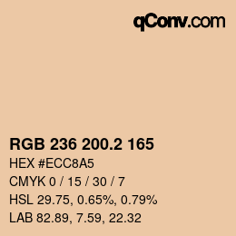 カラーコード: RGB 236 200.2 165 | qconv.com