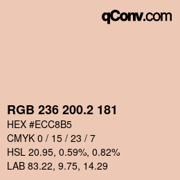 カラーコード: RGB 236 200.2 181 | qconv.com