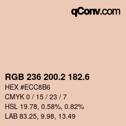 カラーコード: RGB 236 200.2 182.6 | qconv.com