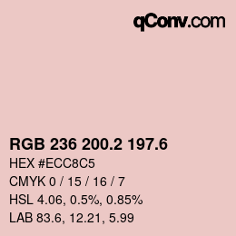 カラーコード: RGB 236 200.2 197.6 | qconv.com