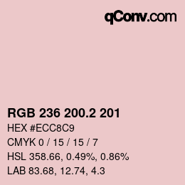 カラーコード: RGB 236 200.2 201 | qconv.com
