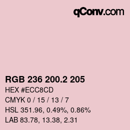カラーコード: RGB 236 200.2 205 | qconv.com