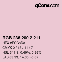 カラーコード: RGB 236 200.2 211 | qconv.com