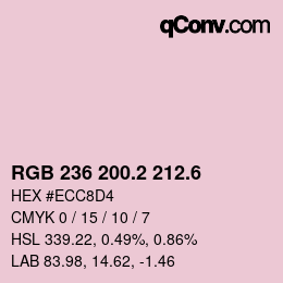 カラーコード: RGB 236 200.2 212.6 | qconv.com