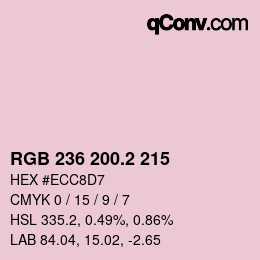 カラーコード: RGB 236 200.2 215 | qconv.com
