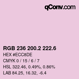 カラーコード: RGB 236 200.2 222.6 | qconv.com