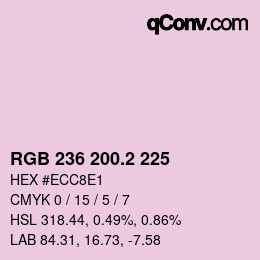 カラーコード: RGB 236 200.2 225 | qconv.com