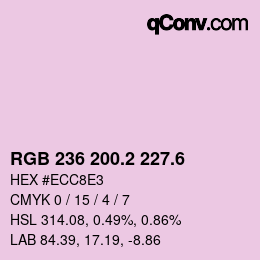 カラーコード: RGB 236 200.2 227.6 | qconv.com