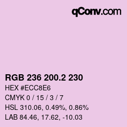 カラーコード: RGB 236 200.2 230 | qconv.com