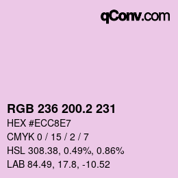 カラーコード: RGB 236 200.2 231 | qconv.com