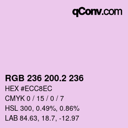 カラーコード: RGB 236 200.2 236 | qconv.com