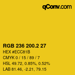 カラーコード: RGB 236 200.2 27 | qconv.com